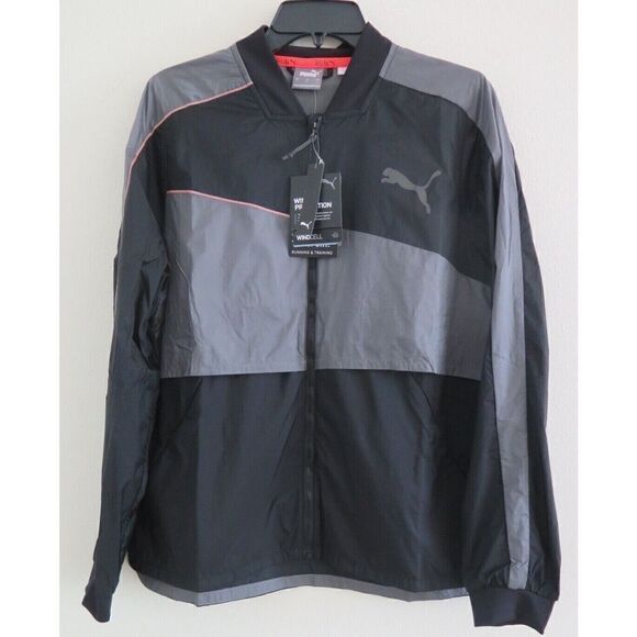 PUMA TL57859 Women's Sz L Black/Castlerock Gray Run Ultra Jacket $95+ - Picture 1 of 7